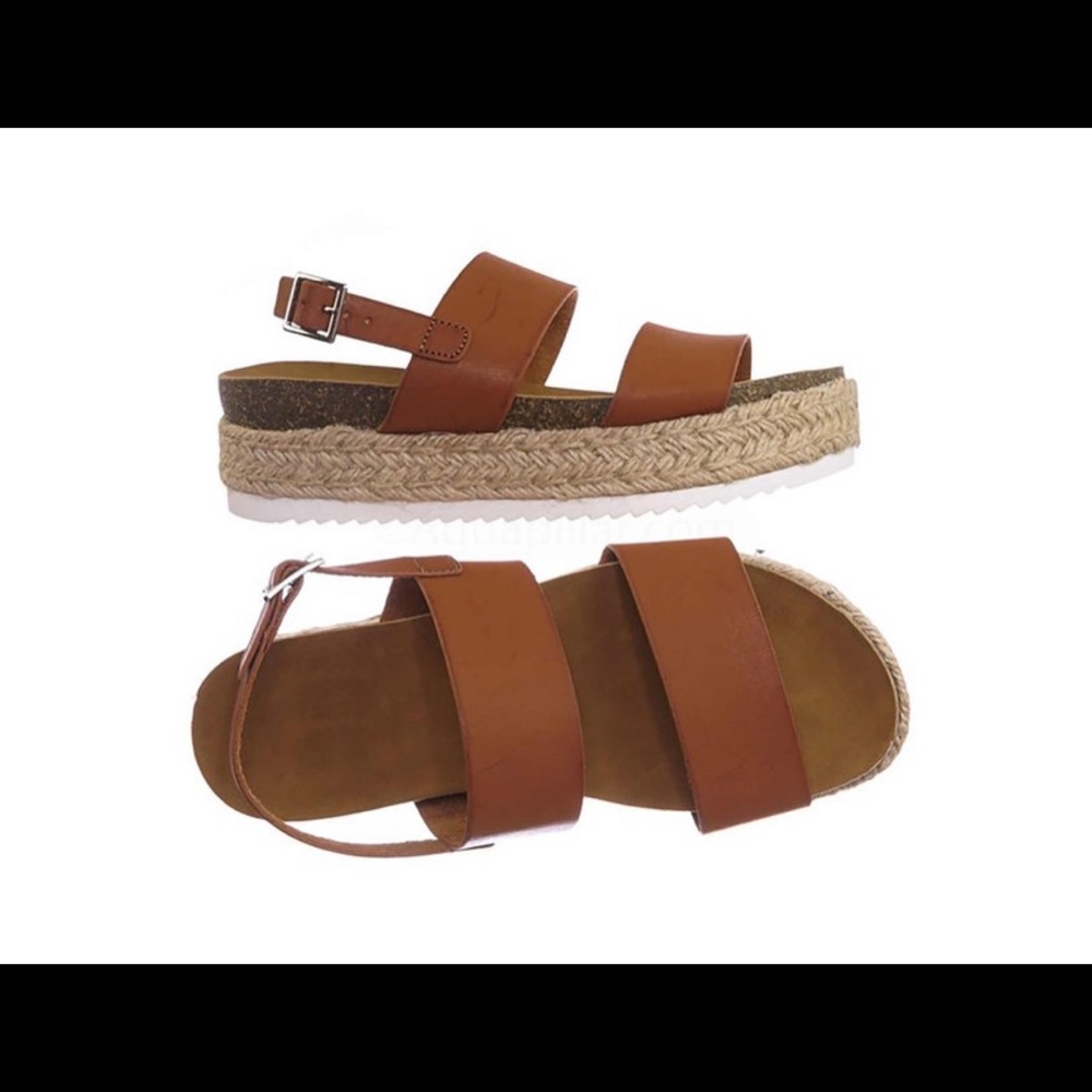 NEW 70s Retro Jute Wrap Espadrille Flat Platform Flatform Sandal, Treaded Sole